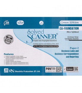 Shuchita Prakashan's Business Laws and Business Correspondence and Reporting Solved Scanner for CA Foundation Paper 2